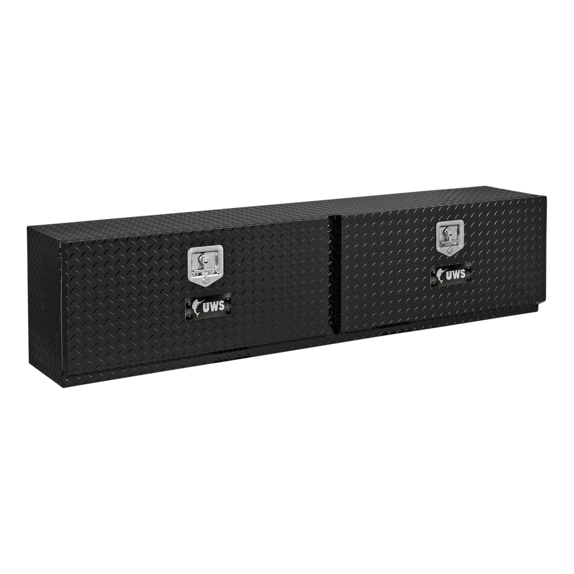 UWS, 72in. Double-Door Topside Truck Tool Box, Width 72 in, Material Aluminum, Color Finish Gloss Black, Model# EC40052